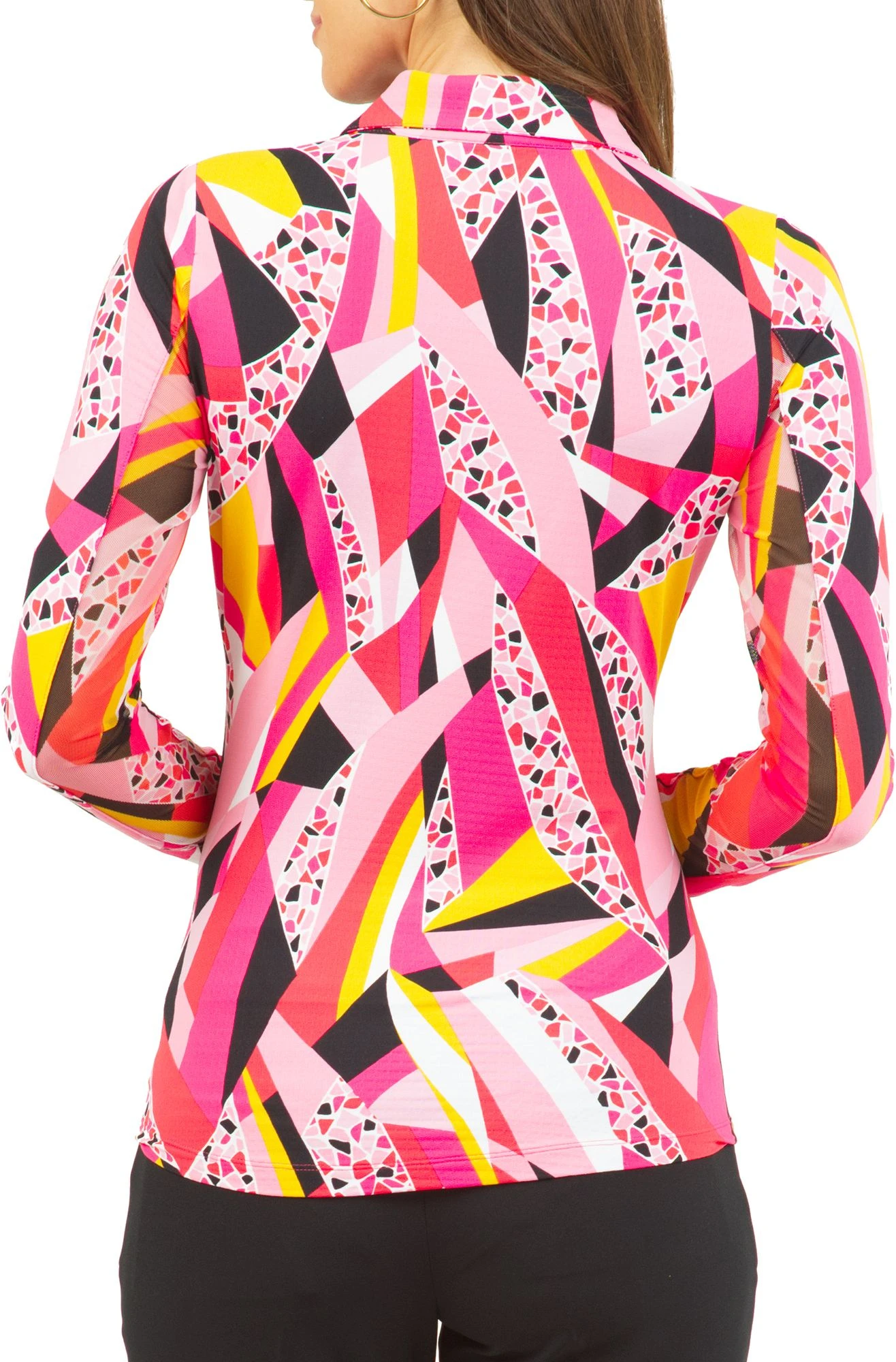 IBKUL Women's Brianna Long Sleeve Golf Polo Brianna Watermelon 4 IBKUL Women's Brianna Long Sleeve Golf Polo Brianna Watermelon - Image 2