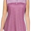 Callaway Women's Mini Leaf Print Color Block Sleeveless Golf Polo Magenta Purple -Golf Apparel Shop unnamed file 8687