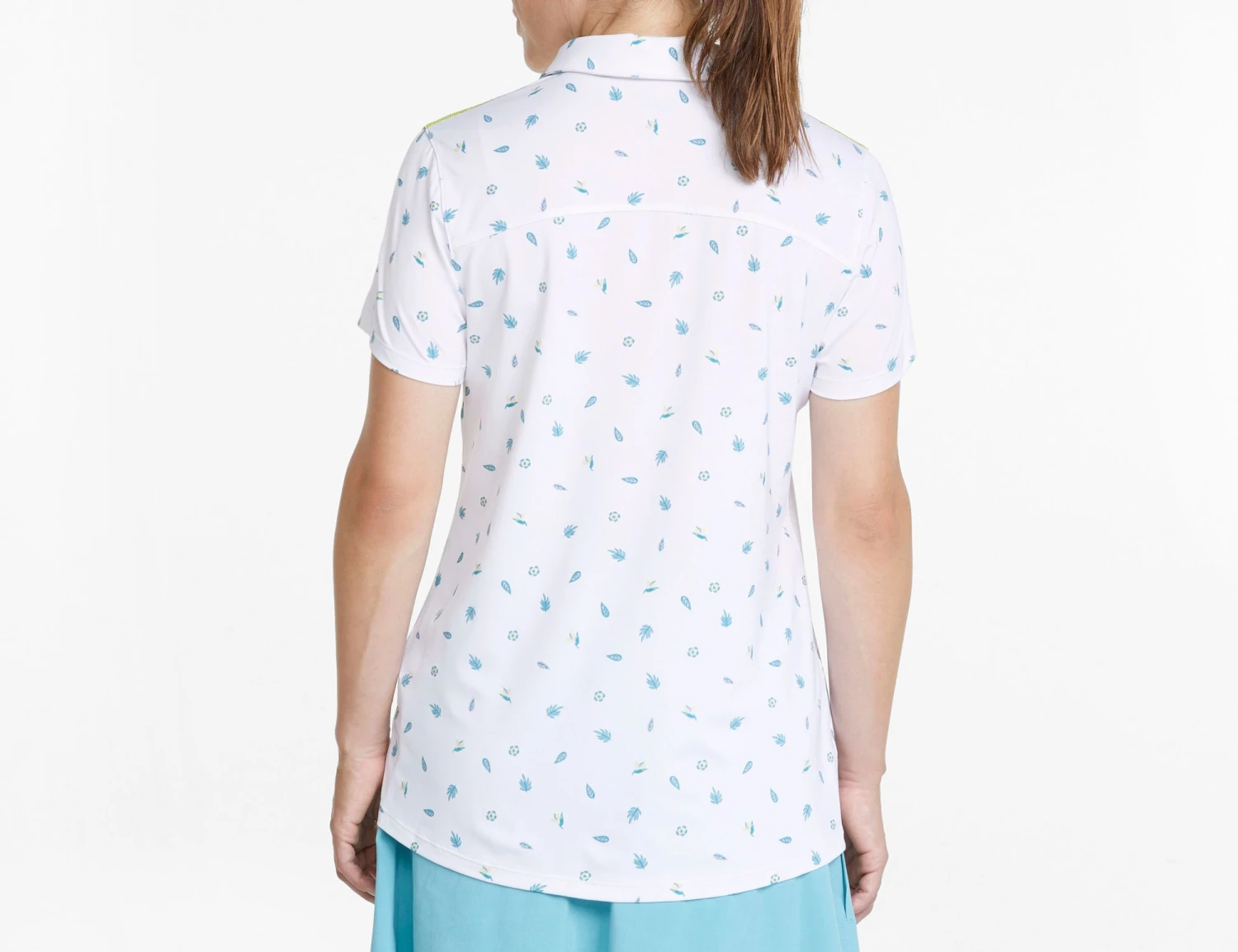 PUMA Women's MATTR Tropics Golf Polo Shirt Bright White/porcelain 4 PUMA Women's MATTR Tropics Golf Polo Shirt Bright White/porcelain - Image 2