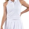 SwingDish Women's Kaylee Sleeveless Golf Polo White 2 SwingDish Women's Kaylee Sleeveless Golf Polo White -Golf Apparel Shop unnamed file 8791