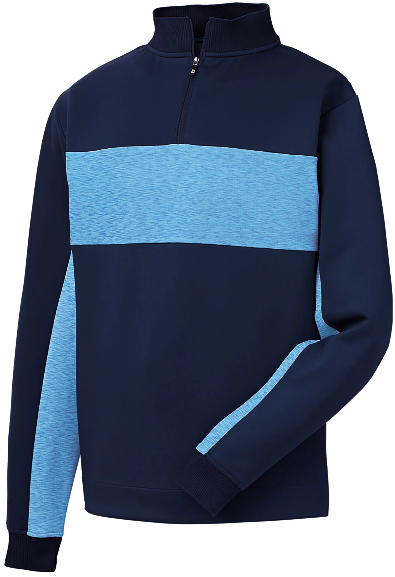 FootJoy Men's Double Jersey Pieced 1/4 Zip Golf Pullover Navy/light Blue 3 FootJoy Men's Double Jersey Pieced 1/4 Zip Golf Pullover Navy/light Blue