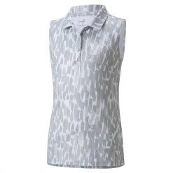 Puma Girls' CLOUDSPUN Three Brush 1/4 Zip Sleeveless Golf Polo Serenity/rapture Rose