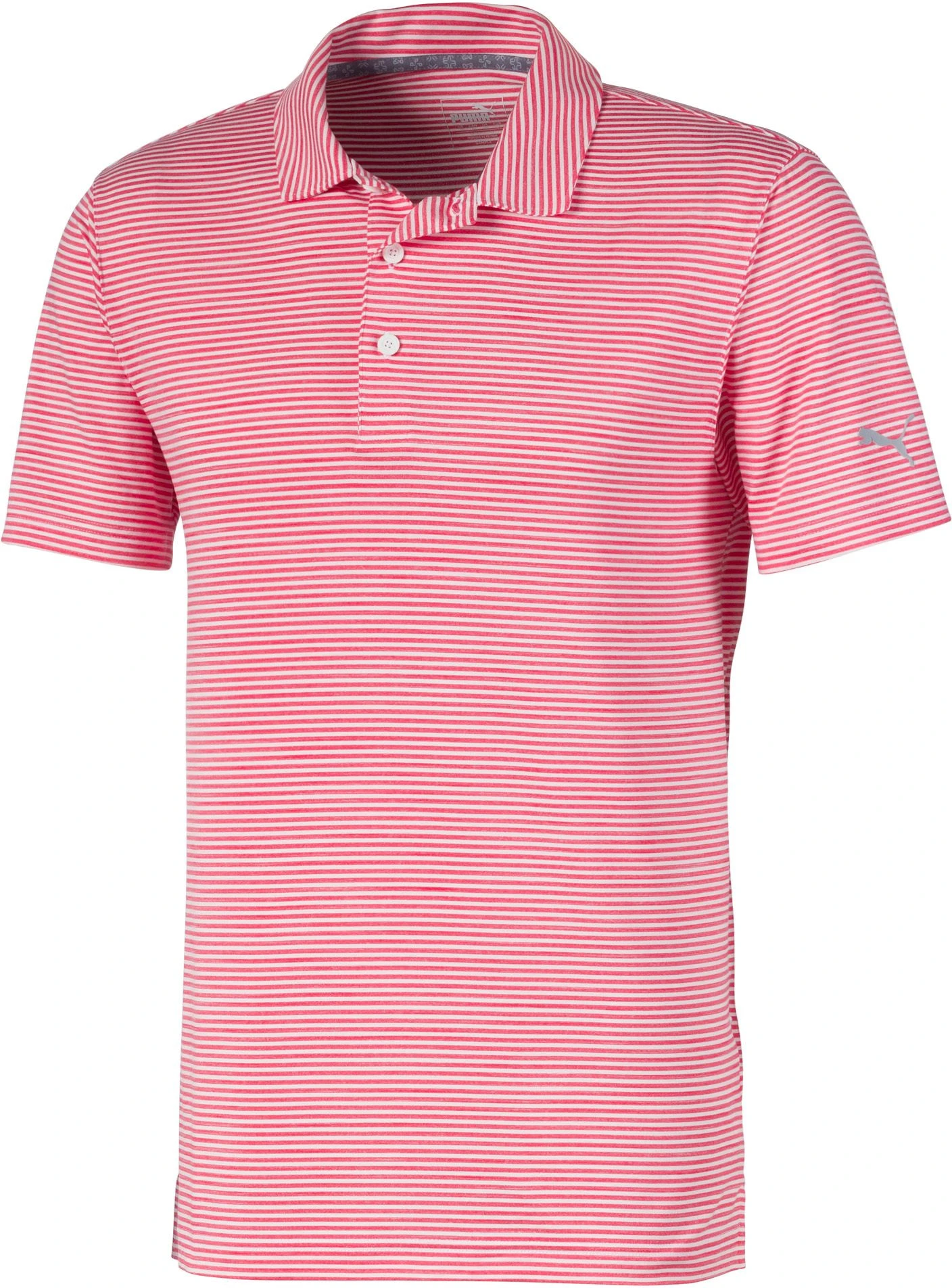 PUMA Men's Caddie Stripe Golf Polo Barbados Cherry Heather 3 PUMA Men's Caddie Stripe Golf Polo Barbados Cherry Heather
