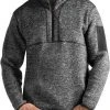Antigua Men's Fortune 1/4 Zip Pullover Sweater Black Heather