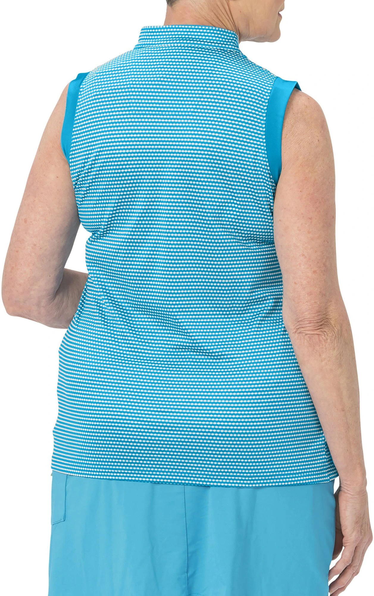 Nancy Lopez Golf Nancy Lopez Women's Flex Sleeveless Polo Peacock/white 4 Nancy Lopez Golf Nancy Lopez Women's Flex Sleeveless Polo Peacock/white - Image 2