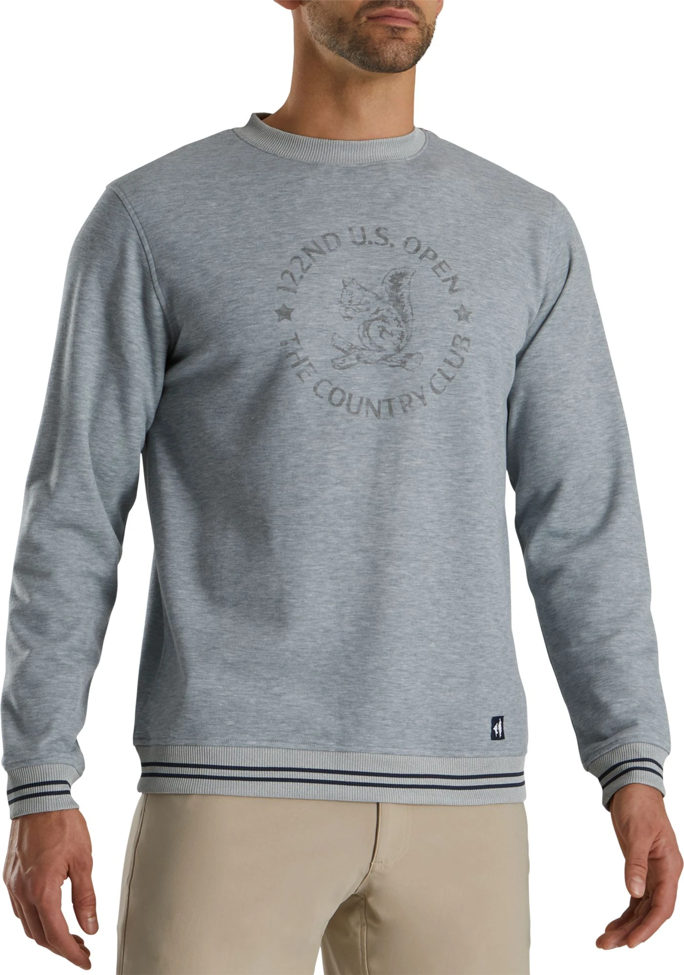 FootJoy Men's 2022 U.S. Open Mid Layer Golf Crewneck Sweatshirt Grey 3 FootJoy Men's 2022 U.S. Open Mid Layer Golf Crewneck Sweatshirt Grey