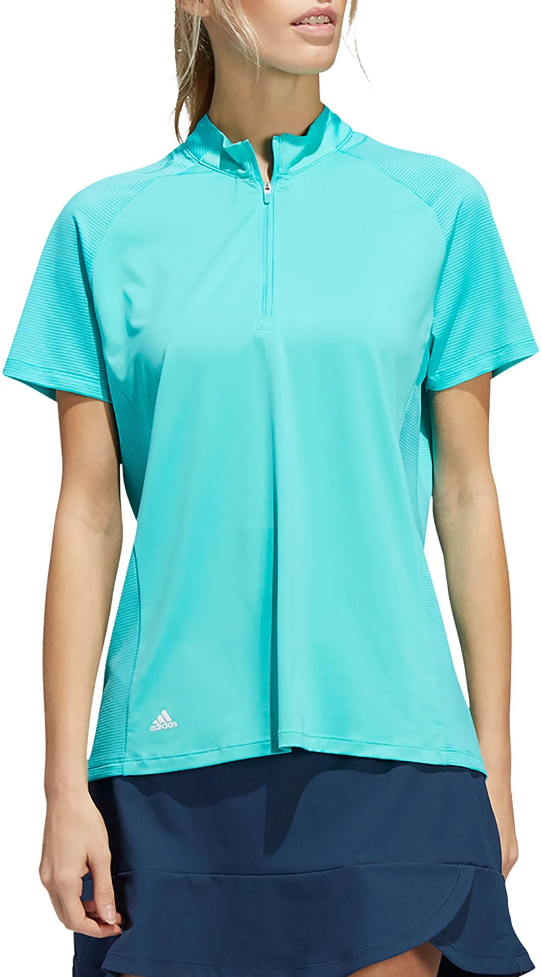 Adidas Women's 1/4 Zip Mock Neck Golf Polo Semi Mint Rush 3 Adidas Women's 1/4 Zip Mock Neck Golf Polo Semi Mint Rush