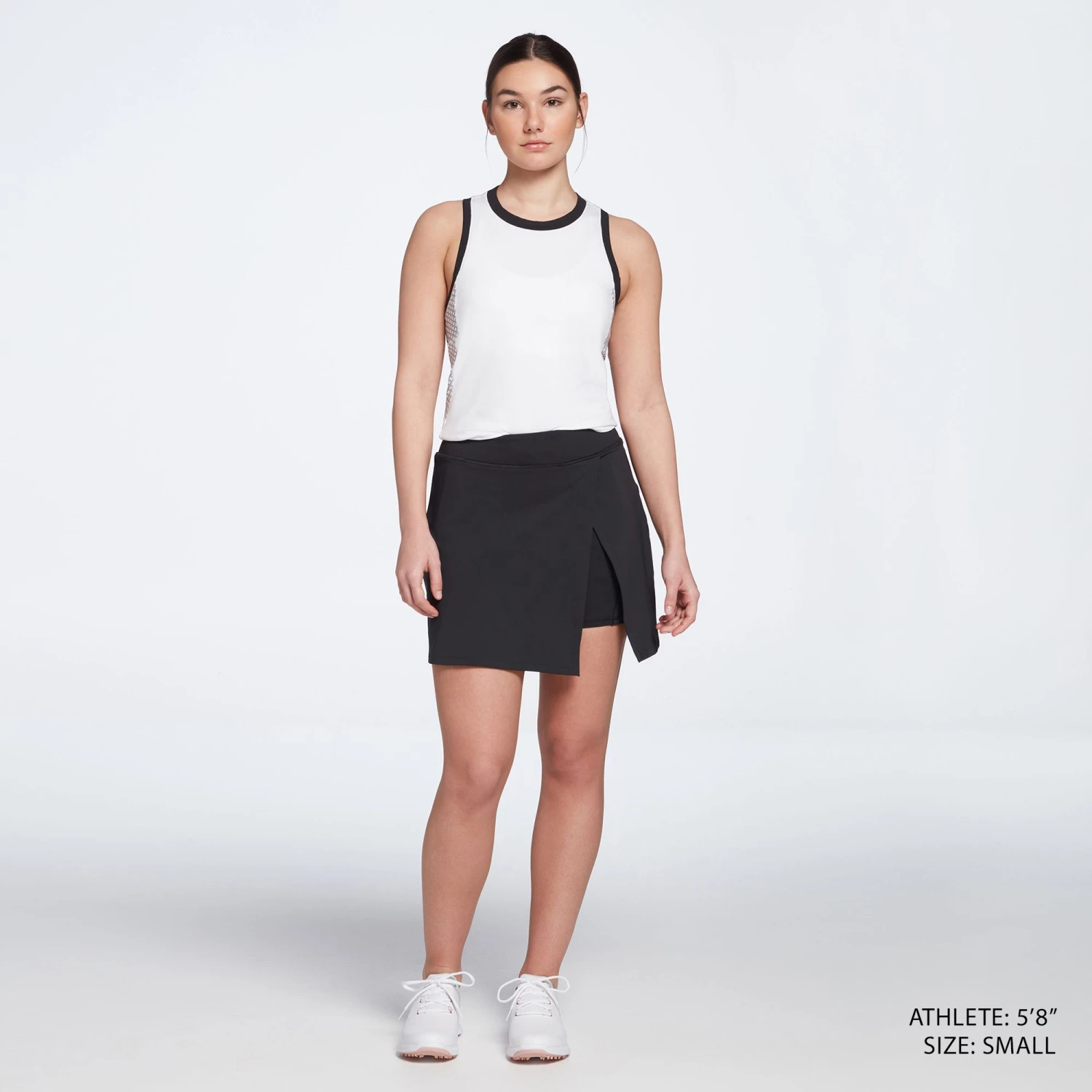 Calia Women's Golf 16" Sculpt Overlap High Waisted Skort Pure Black 4 Calia Women's Golf 16" Sculpt Overlap High Waisted Skort Pure Black - Image 2