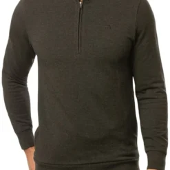 TravisMathew Men's Glacial 1/4 Zip Golf Pullover Heather Dark Grey