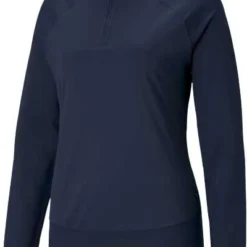 PUMA Women's Mesh 1/4 Zip Golf Pullover Navy Blazer