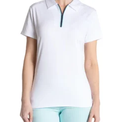 Sport Haley Women's Hannah Short Sleeve Solid Golf Polo White
