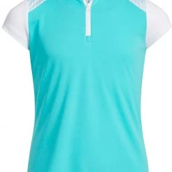 Adidas Girls' Colorblock Golf Polo Semi Mint Rush