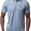TravisMathew Men's Play Maker Golf Polo Heather Copen Blue -Golf Apparel Shop unnamed file 9145