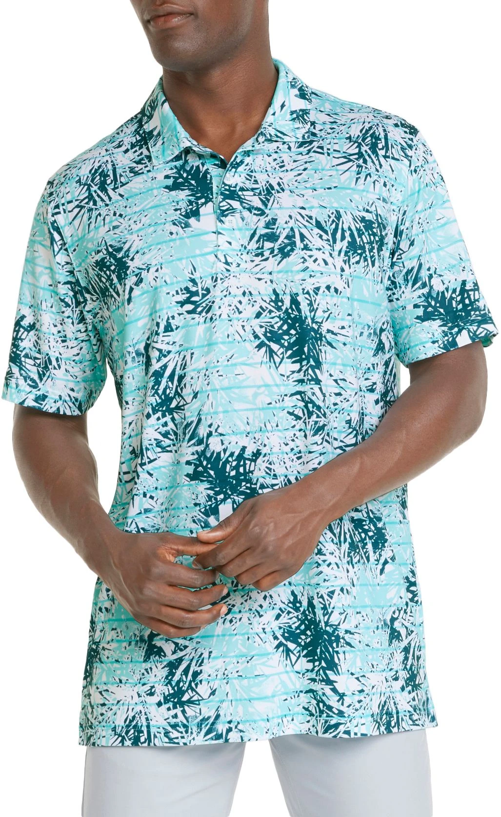 PUMA Men's CLOUDSPUN Tropic Golf Polo Angel Blue/blue Coral 3 PUMA Men's CLOUDSPUN Tropic Golf Polo Angel Blue/blue Coral