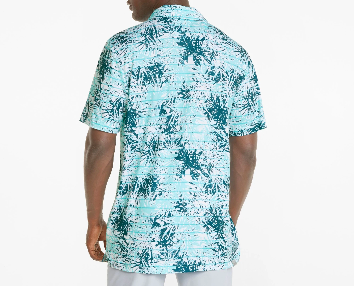 PUMA Men's CLOUDSPUN Tropic Golf Polo Angel Blue/blue Coral 5 PUMA Men's CLOUDSPUN Tropic Golf Polo Angel Blue/blue Coral - Image 3