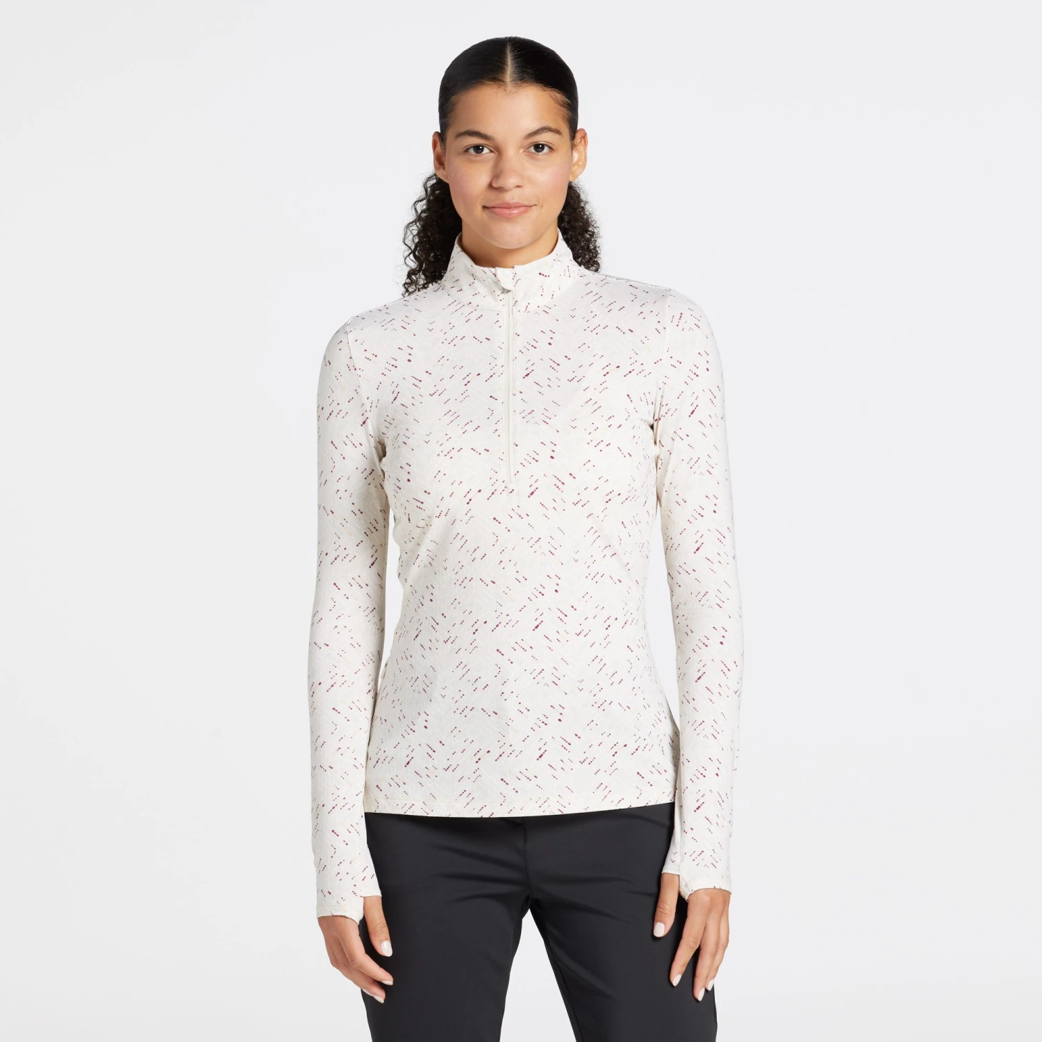 CALIA Women's UV Long Sleeve 1/2 Zip Golf Shirt Soft Clouds Lilac 3 CALIA Women's UV Long Sleeve 1/2 Zip Golf Shirt Soft Clouds Lilac