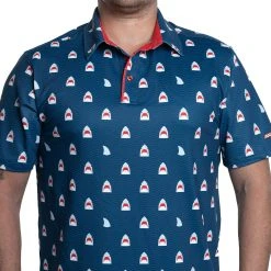 Breakfast Balls Men's Chomp All Day Golf Polo Navy