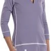 SwingDish Women's Haley ¾ Sleeve Golf Shirt Purple