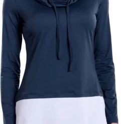 SwingDish Women's Piper Crew Golf Pullover Navy/white