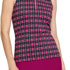 Tail Women's Adriana Mini Mock Neck Sleeveless Shirt Gem Grid