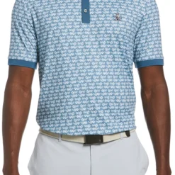 Original Penguin Men's Floral Golf Polo Real Teal