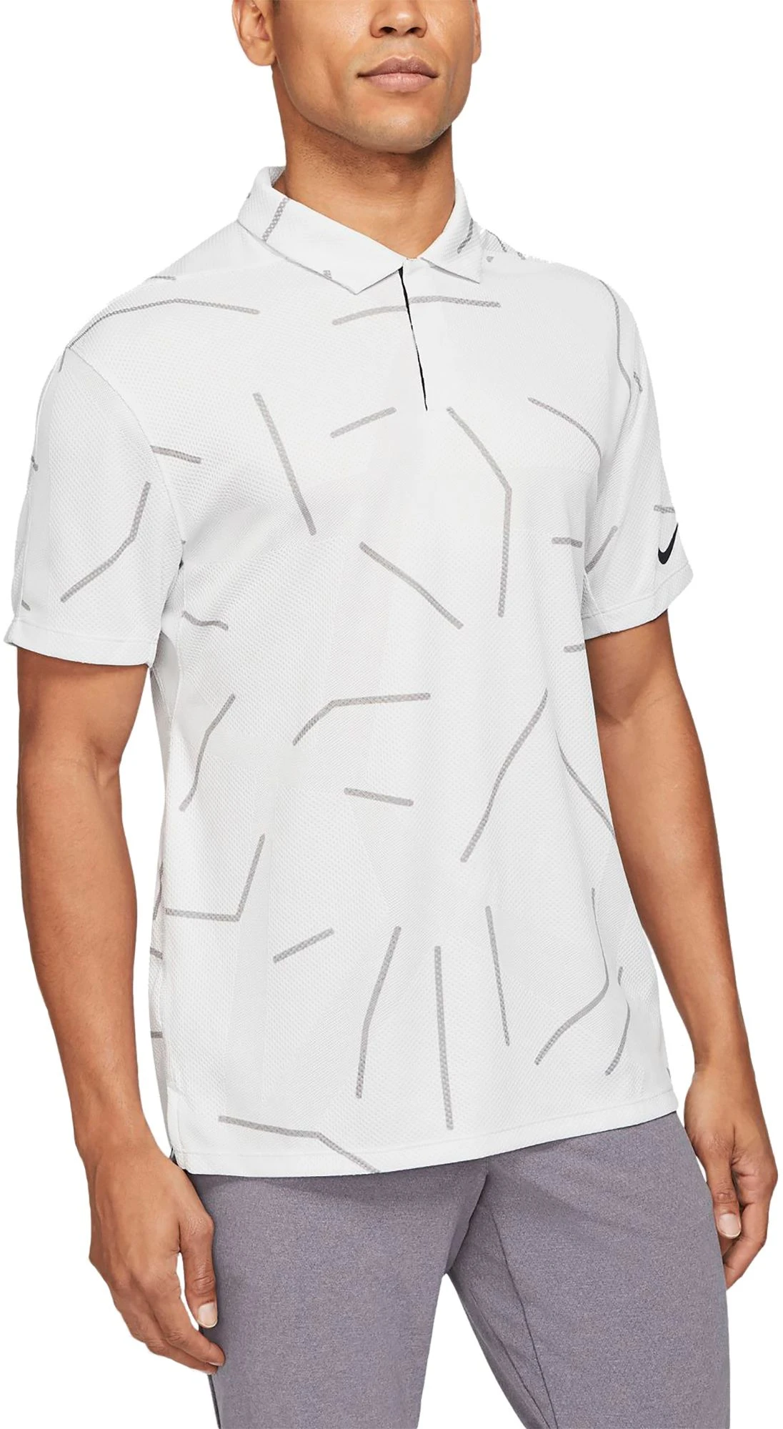 Nike Men's Tiger Woods Dri-FIT Course Golf Polo Photon Dust 3 Nike Men's Tiger Woods Dri-FIT Course Golf Polo Photon Dust