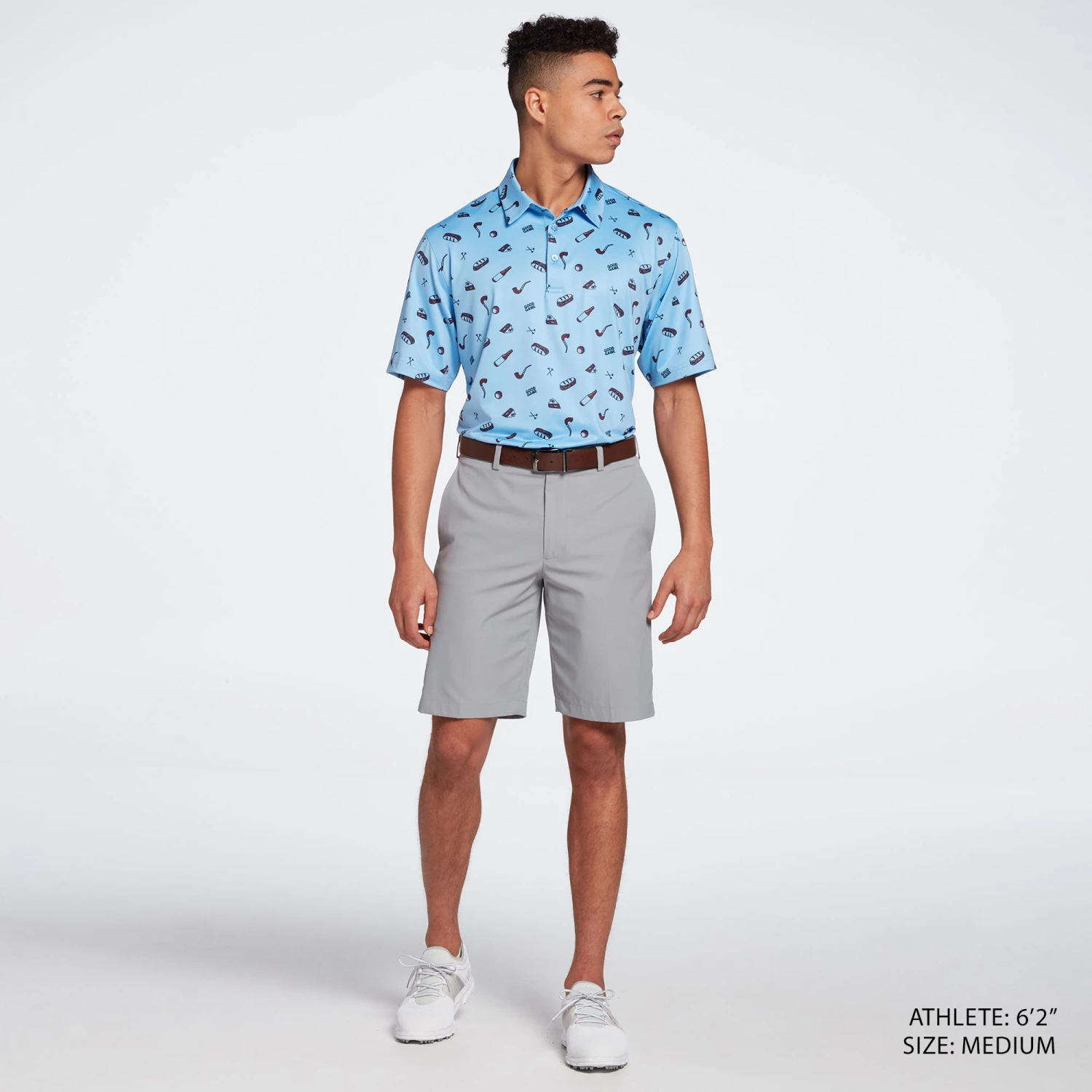 Walter Hagen Men's Perfect 11 Good Game Print Golf Polo Good Game Daybreak Blue 4 Walter Hagen Men's Perfect 11 Good Game Print Golf Polo Good Game Daybreak Blue - Image 2