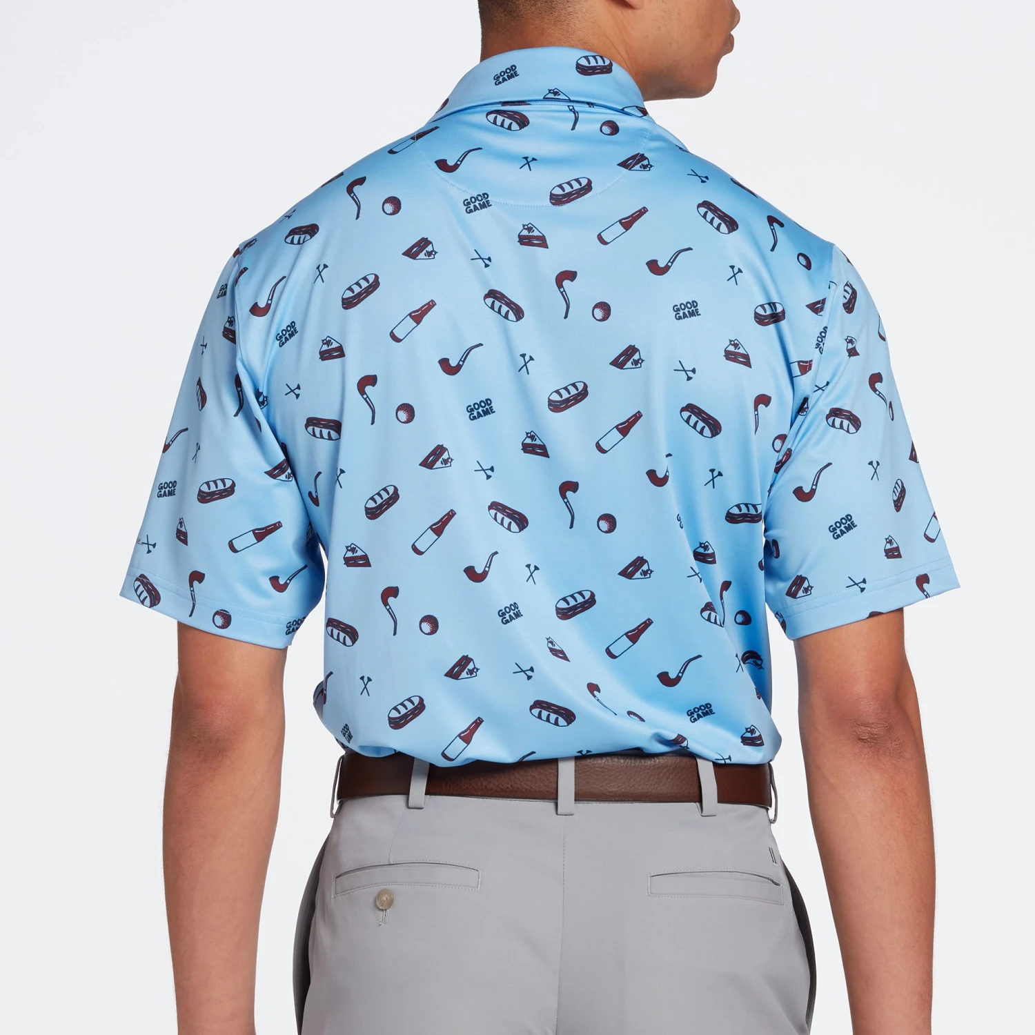 Walter Hagen Men's Perfect 11 Good Game Print Golf Polo Good Game Daybreak Blue 5 Walter Hagen Men's Perfect 11 Good Game Print Golf Polo Good Game Daybreak Blue - Image 3