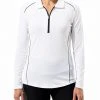 SanSoleil Women's Sunglow Long Sleeve Piping Golf Polo White/black 1 SanSoleil Women's Sunglow Long Sleeve Piping Golf Polo White/black -Golf Apparel Shop unnamed file 9390