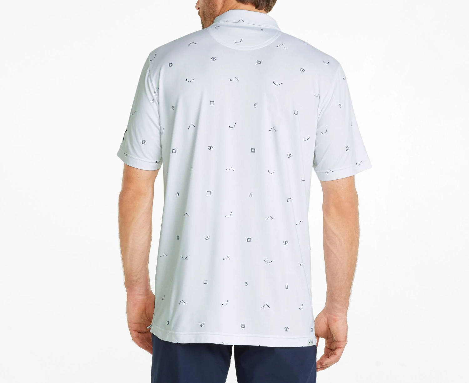 PUMA Men's CLOUDSPUN H8 Golf Polo Bright White/navy Blazer 5 PUMA Men's CLOUDSPUN H8 Golf Polo Bright White/navy Blazer - Image 3