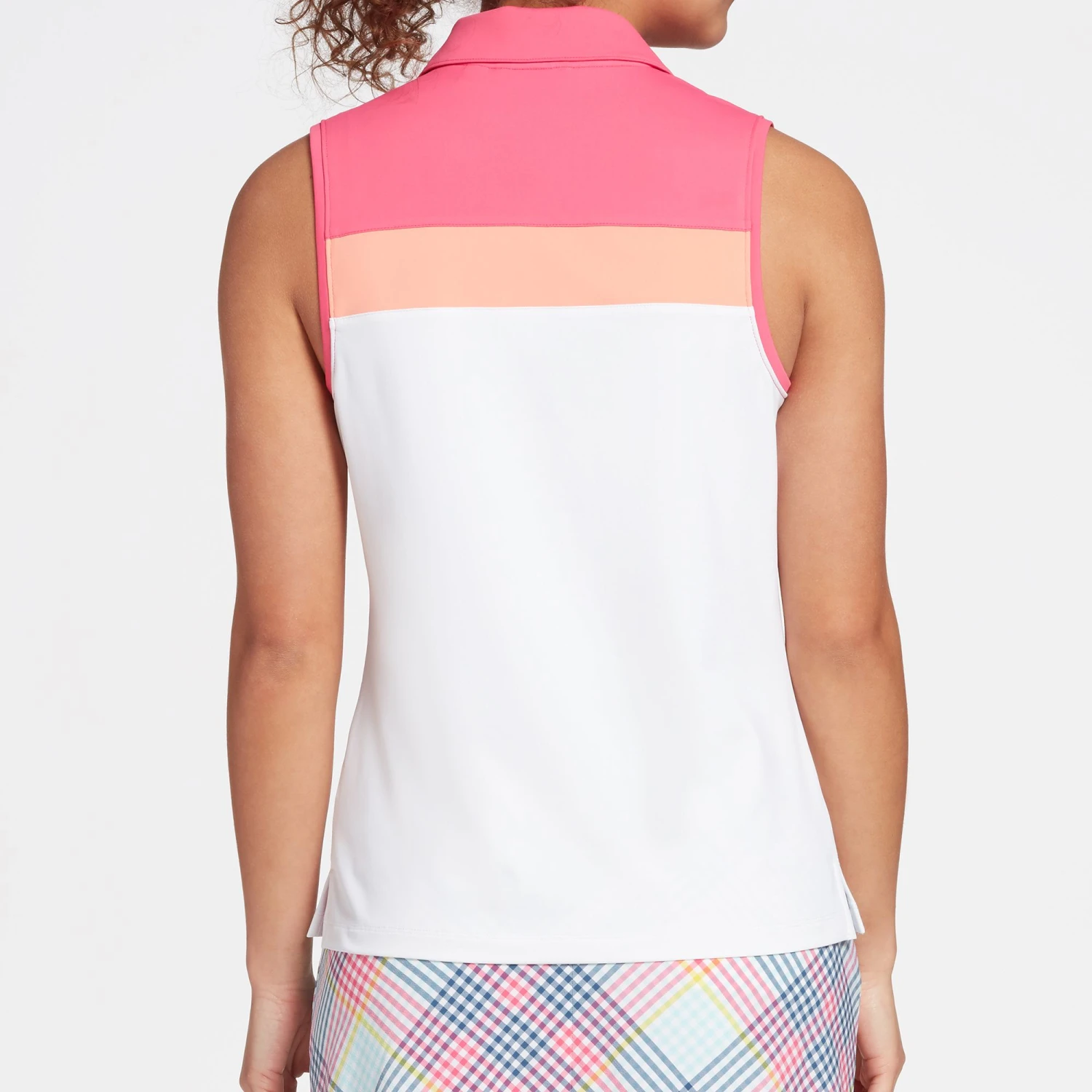 Lady Hagen Women's Tropical Color Blocked Sleeveless Golf Polo Breezy Pink 5 Lady Hagen Women's Tropical Color Blocked Sleeveless Golf Polo Breezy Pink - Image 3