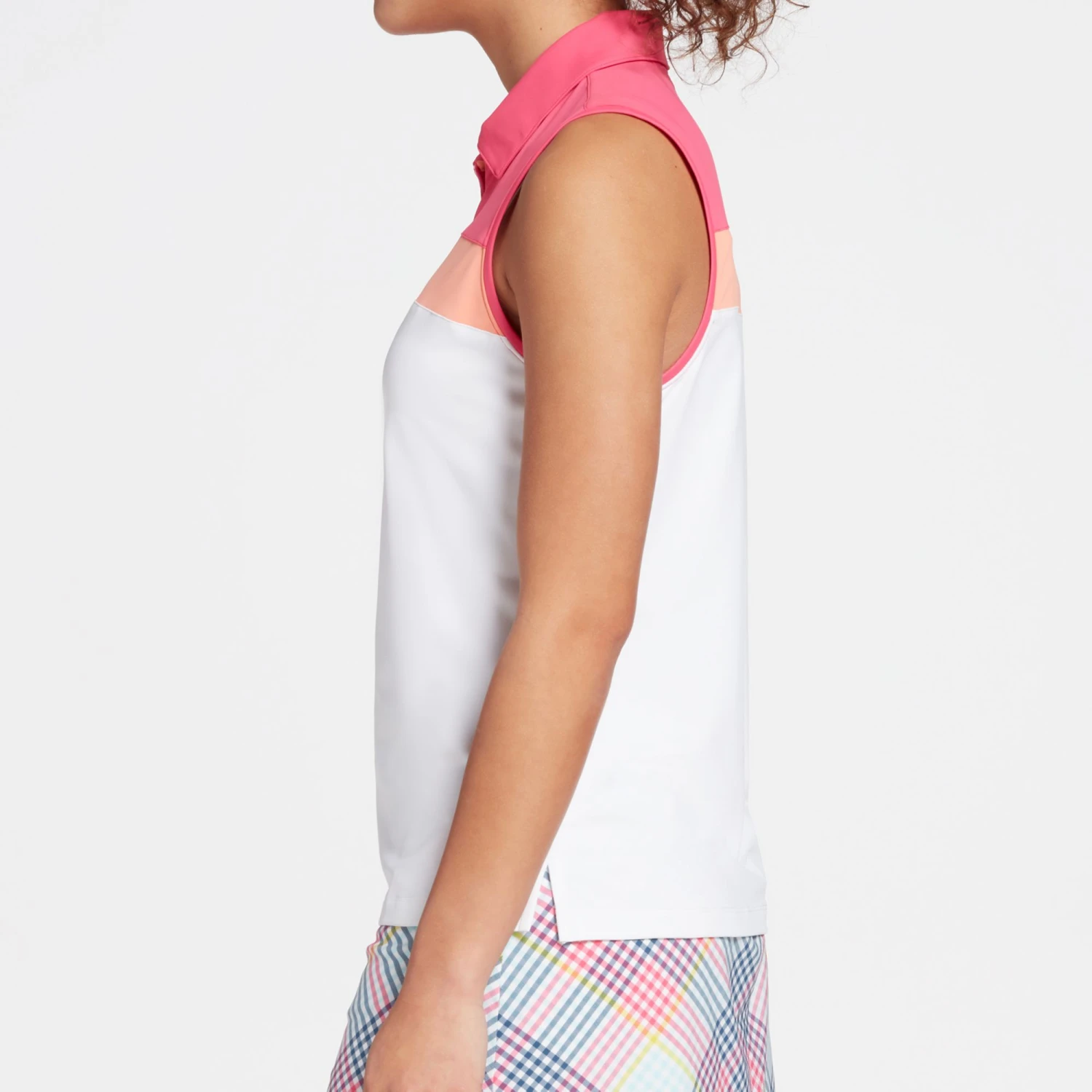 Lady Hagen Women's Tropical Color Blocked Sleeveless Golf Polo Breezy Pink 6 Lady Hagen Women's Tropical Color Blocked Sleeveless Golf Polo Breezy Pink - Image 4