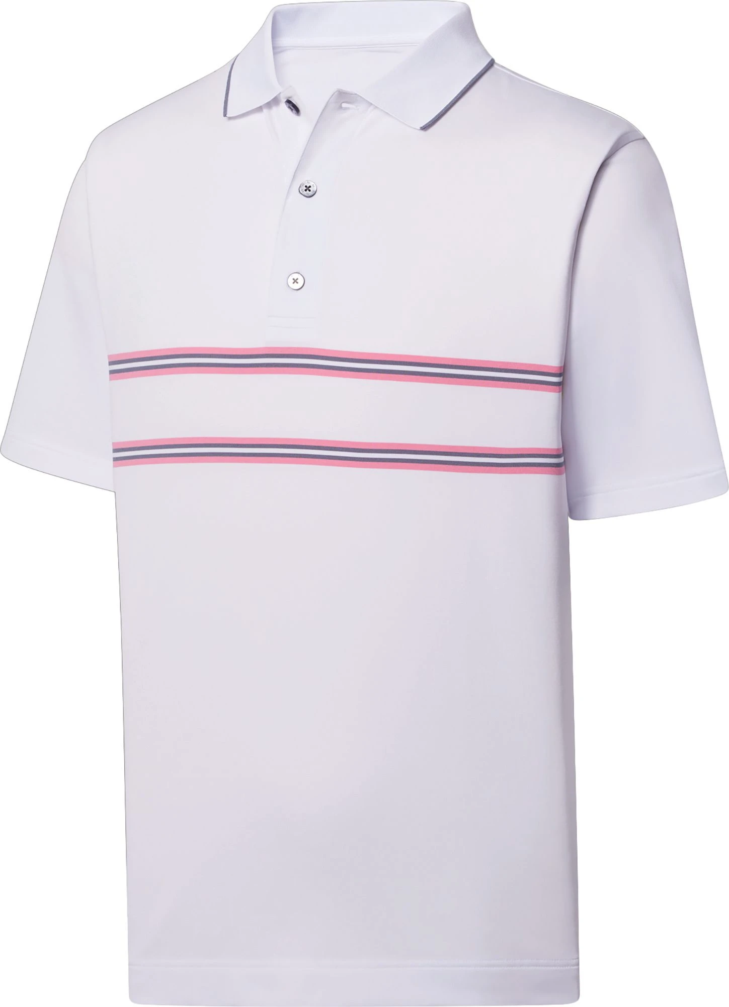 FootJoy Men's Double Band Lisle Knit Collar Golf Polo White 3 FootJoy Men's Double Band Lisle Knit Collar Golf Polo White