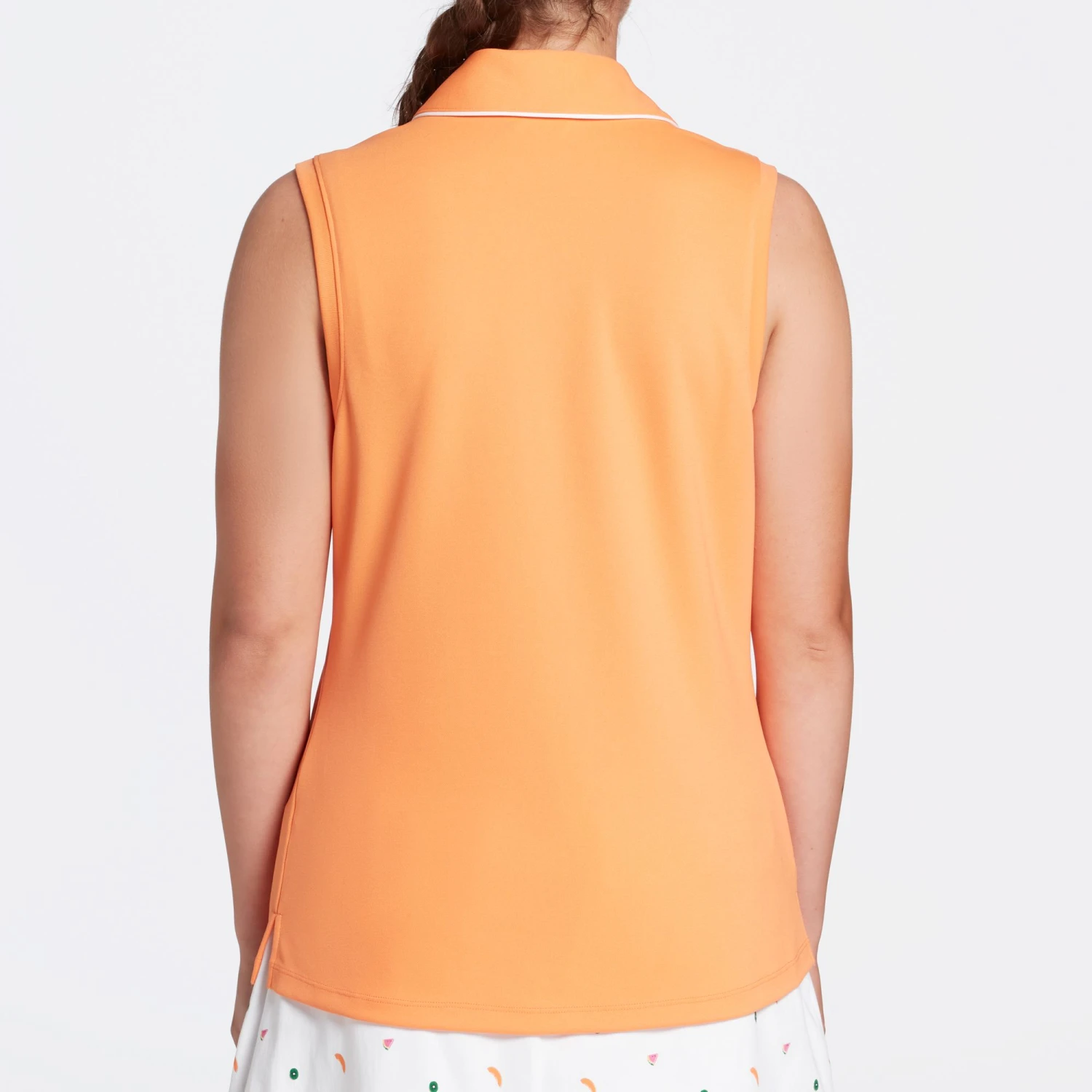 Lady Hagen Women's Piped Sleeveless Golf Polo Fresh Mandarin 5 Lady Hagen Women's Piped Sleeveless Golf Polo Fresh Mandarin - Image 3