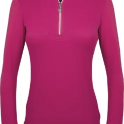 Sofibella Women's Mock Neck Long Sleeve Golf Polo Citrus