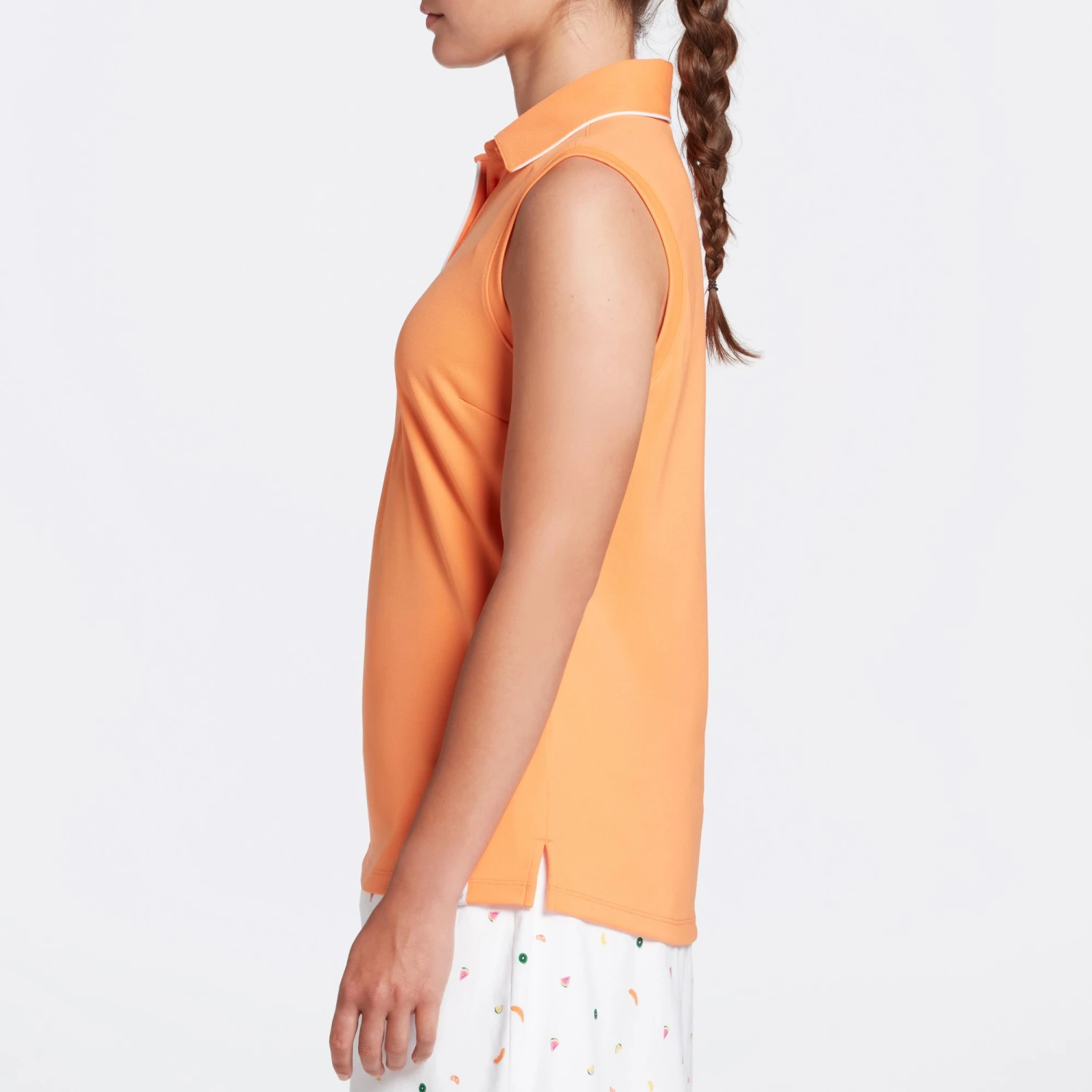 Lady Hagen Women's Piped Sleeveless Golf Polo Fresh Mandarin 6 Lady Hagen Women's Piped Sleeveless Golf Polo Fresh Mandarin - Image 4