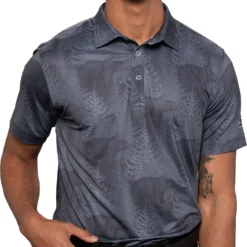 Waggle Men's Grizzly Golf Polo Black/grey