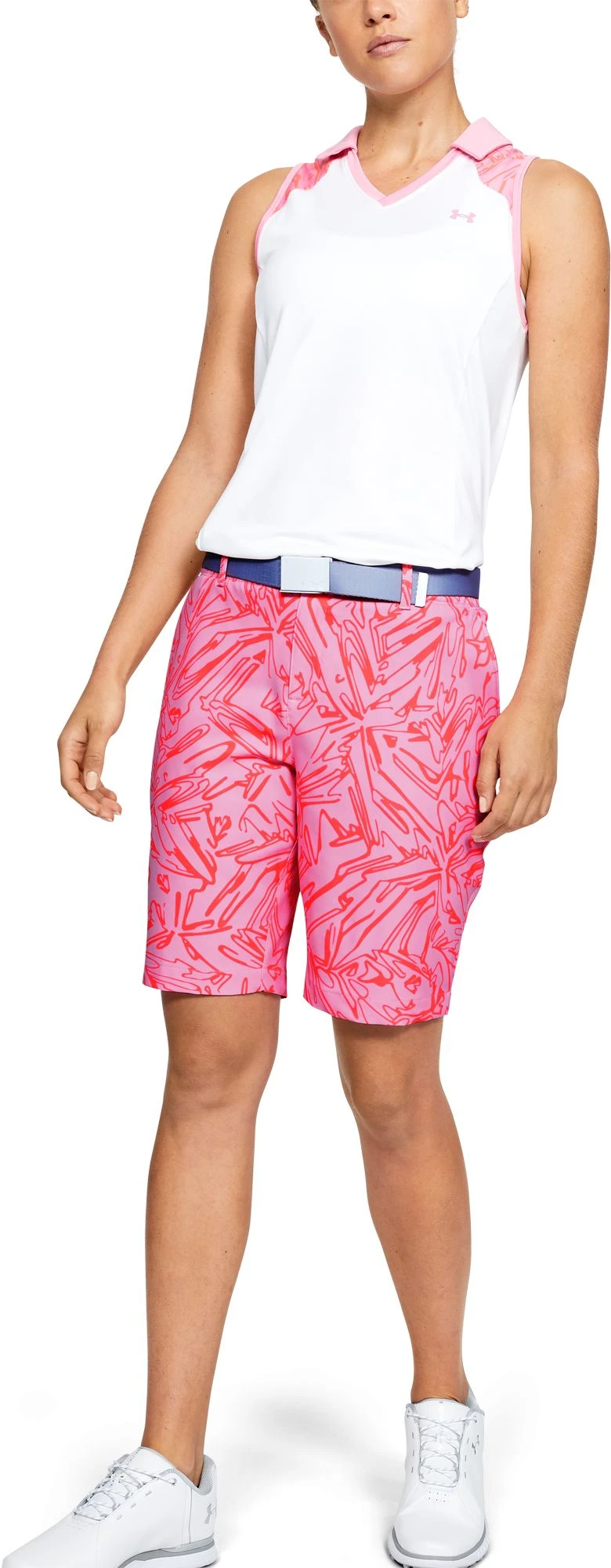 Under Armour Women's Links Printed Golf Shorts Lipstick 4 Under Armour Women's Links Printed Golf Shorts Lipstick - Image 2