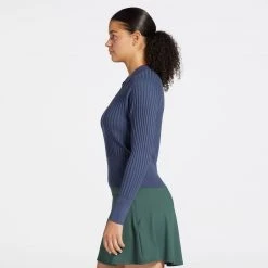 CALIA Women's Sweater Long Sleeve Golf Polo Ardosia Slate -Golf Apparel Shop unnamed file 973