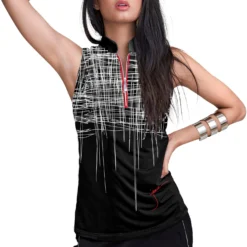Jamie Sadock Women's Strings Sleeveless Golf Polo Jet