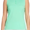 Lady Hagen Women's Texture Sleeveless Golf Polo Bright Jade -Golf Apparel Shop unnamed file 9890