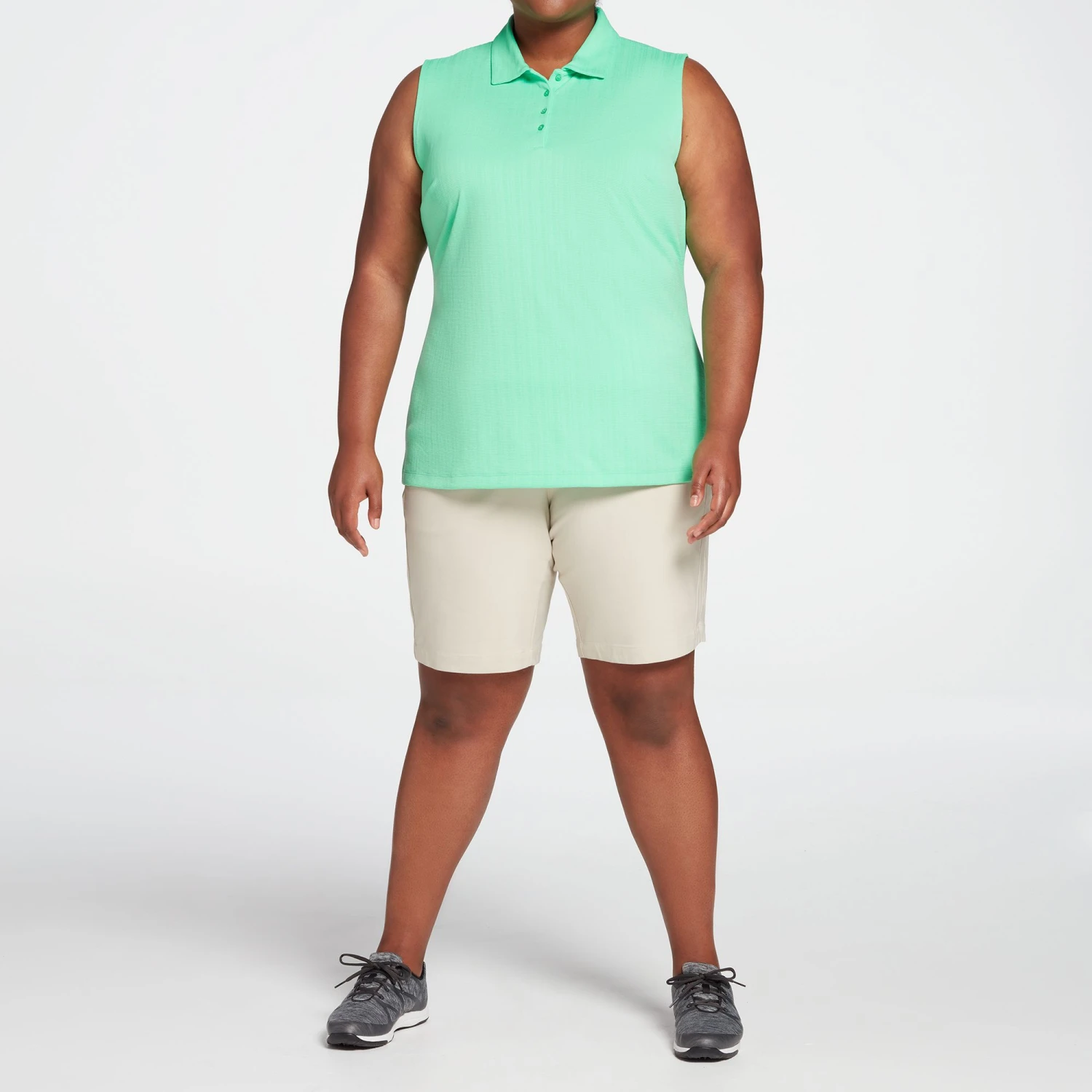 Lady Hagen Women's Texture Sleeveless Golf Polo Bright Jade 4 Lady Hagen Women's Texture Sleeveless Golf Polo Bright Jade - Image 2