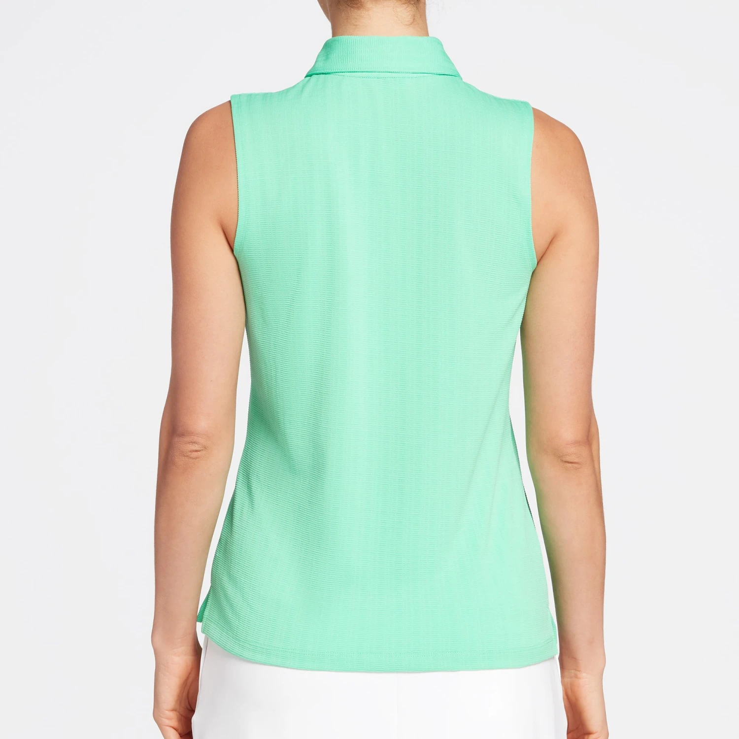 Lady Hagen Women's Texture Sleeveless Golf Polo Bright Jade 6 Lady Hagen Women's Texture Sleeveless Golf Polo Bright Jade - Image 4