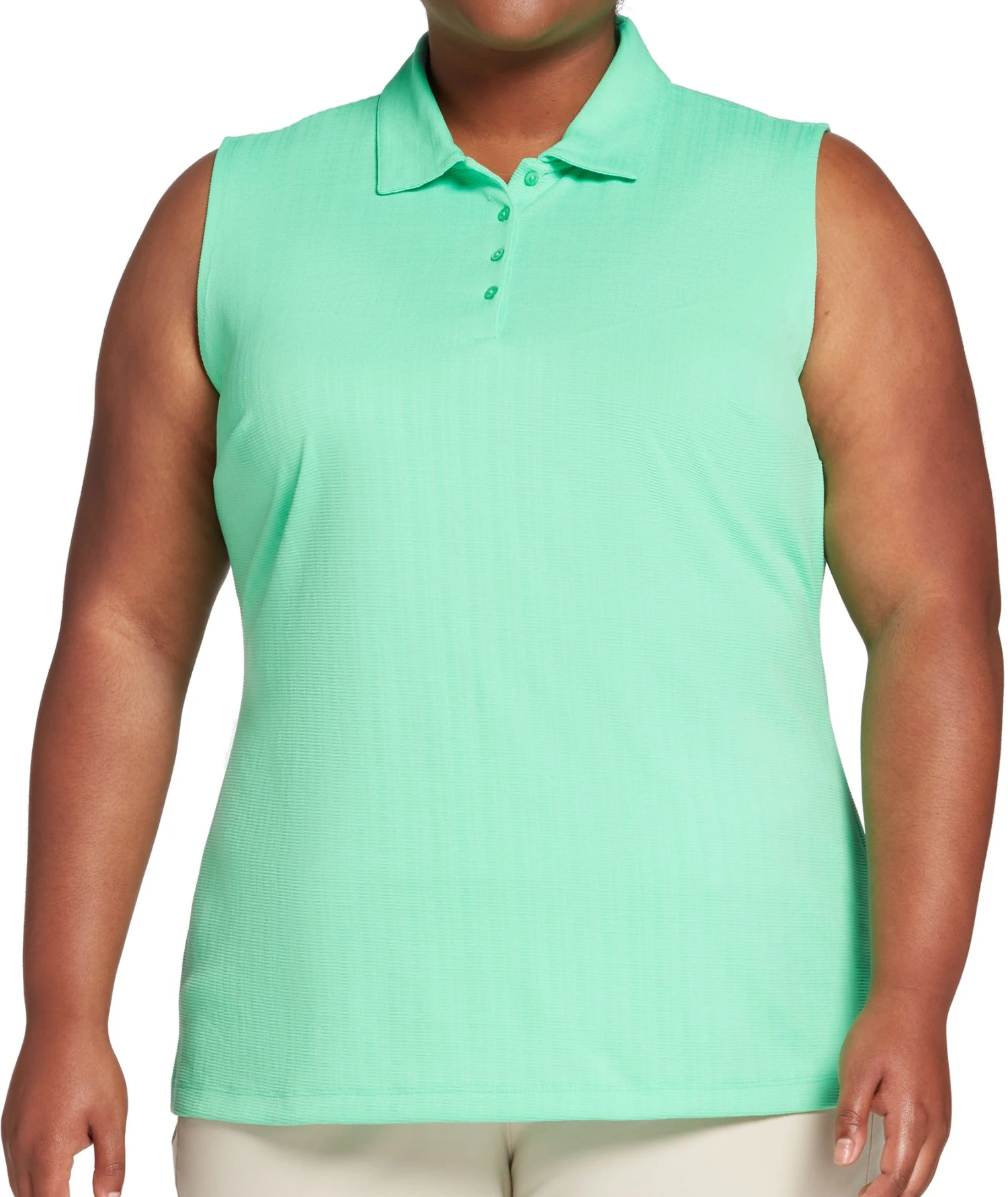 Lady Hagen Women's Texture Sleeveless Golf Polo Bright Jade 8 Lady Hagen Women's Texture Sleeveless Golf Polo Bright Jade - Image 6