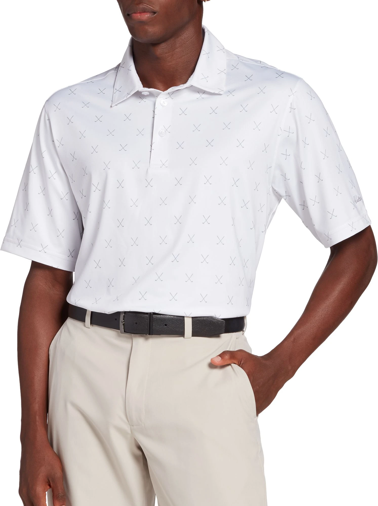 Walter Hagen Men's Perfect 11 Cross Clubs Golf Polo Crisp White/light Grey 3 Walter Hagen Men's Perfect 11 Cross Clubs Golf Polo Crisp White/light Grey